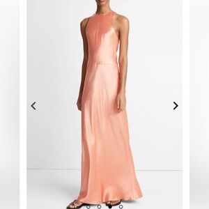 Vince - Elegant satin coral Evening Gown